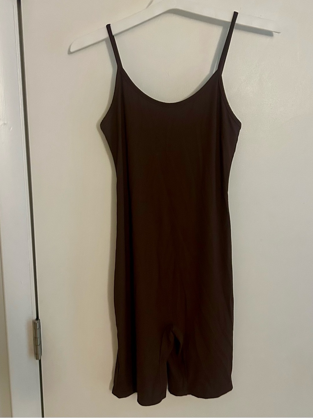 NWT Gracie Lust Chocolate Brown Active Slip Romper, Sz M